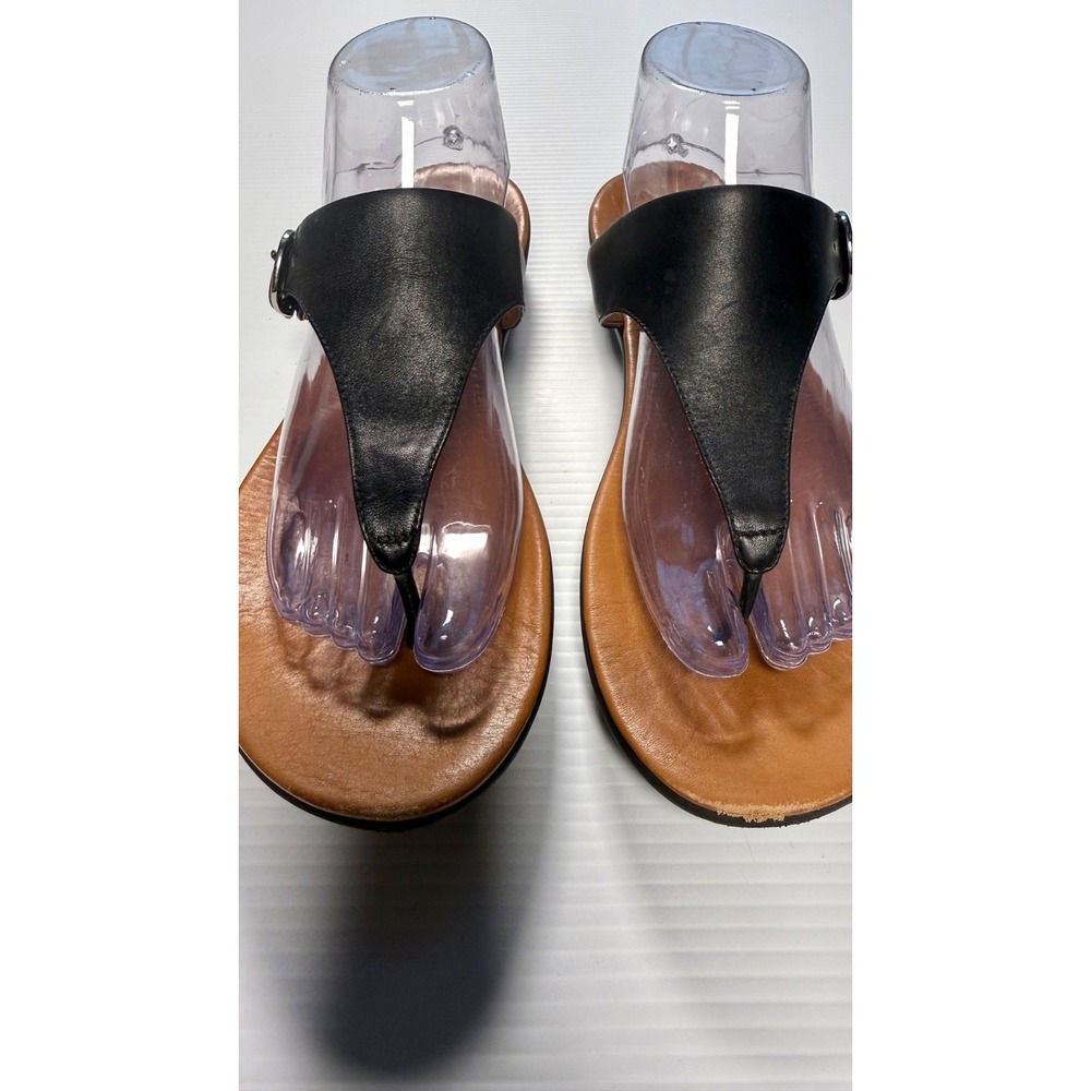 FitFlop Womens Black Leather Thong Sandals Comfort Flip Flops Size 10